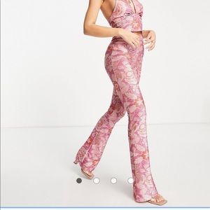 ASOS Miss Selfridge pattern glitter kickflare pants